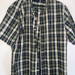 Mens Chaps 162088 Short Sleeve Checkered Green/White/Blue